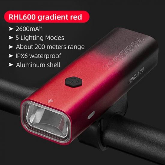 ROCKBROS Велосипедный фонарь USB-перезаряжаемый Передний свет для горного и шоссейного велосипеда Ночной светодиодный