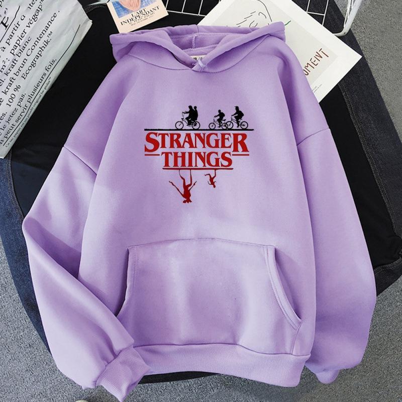 Stranger Things Stranger Things Printed Pullover Hoodie Fleece Jacket Sweater Hoodie