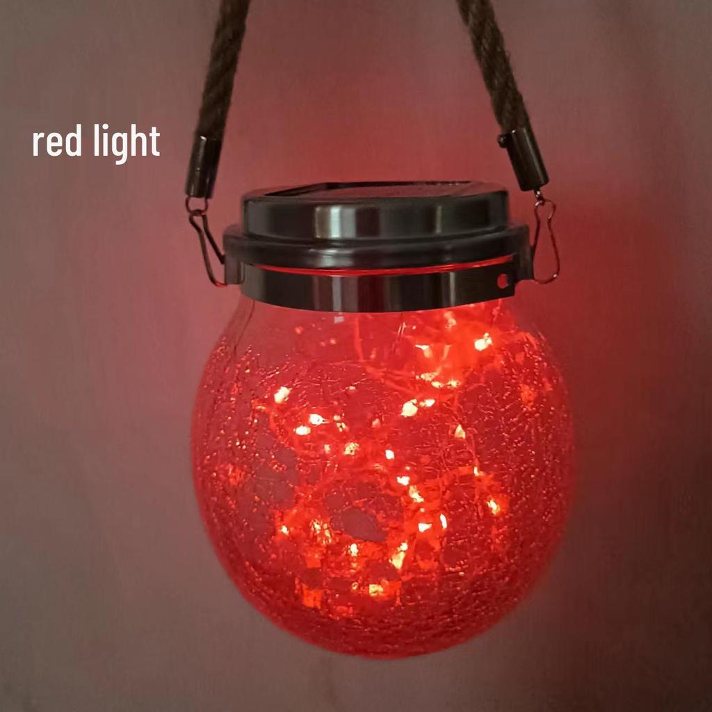 Solar-Powered Outdoor Garden Hanging Light - Glass Mason Jar Christmas Decoration