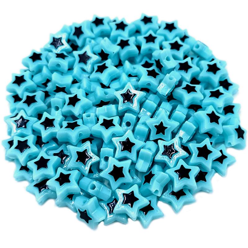 Звезда для изготовления сережек-браслетов с цветными блоками, креативные подвески, акриловые ювелирные изделия «сделай сам», аксессуары, сердце, пентаграмма, бусины, 30 шт., бусины