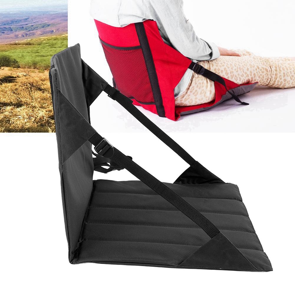 Portable Moistureproof Picnic Mat Outdoor Camping Beach Stadium Folding Seat Cushion Black
