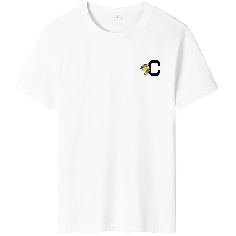 Мужская модная футболка с короткими рукавами C с принтом, повседневная футболка из чистого хлопка