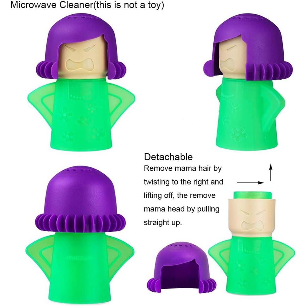 Angry Mama Пароочиститель для микроволновой печи, Просто добавьте уксус и воду, Зеленый