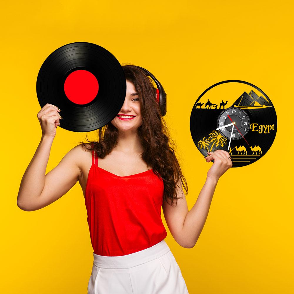 Египетская тема, пирамида, винтажные настенные часы, пустынный мир, Сахара, верблюд, декоративные настенные часы, уникальный подарок для путешествий в Африку