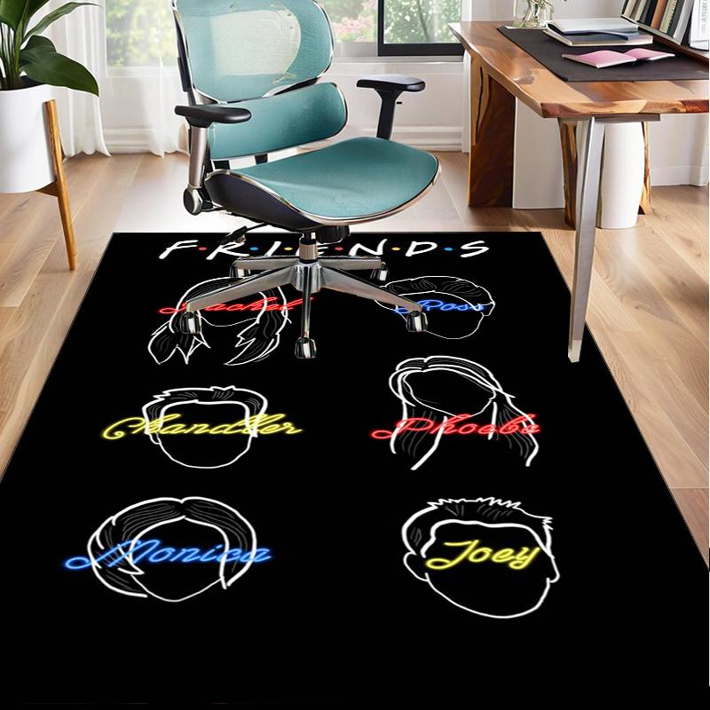 Friends Show Quotes Office Rug Chair Mat, Game Carpet, Suitable for Front Door, Bedroom, Living Room, Desk, Holiday Gift