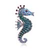 Sparkling Rhinestone Seahorse Brooches for Women