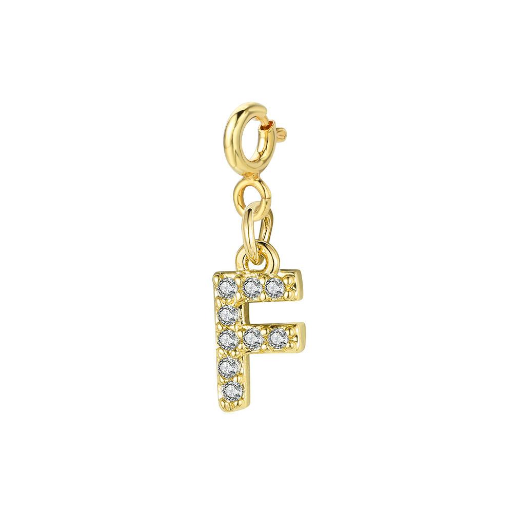 Trendy Gold Color Micro-inserts Zircon Alphabet Charm DIY Making Letter Pendant Necklace Bracelet Accessories Fashion Jewelry