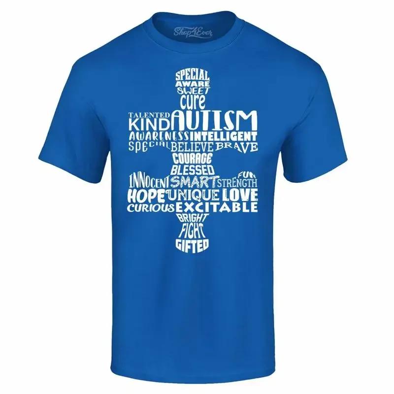 Autism Puzzle Piece Word Cloud Tshirt Awareness Be Kind Autism Dad Shirts