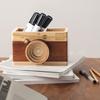 Держатель для ручек в форме камеры Органайзер для ручек Настольный декор Деревянная подставка для ручек Ручки Кисти Очки Многофункциональный держатель