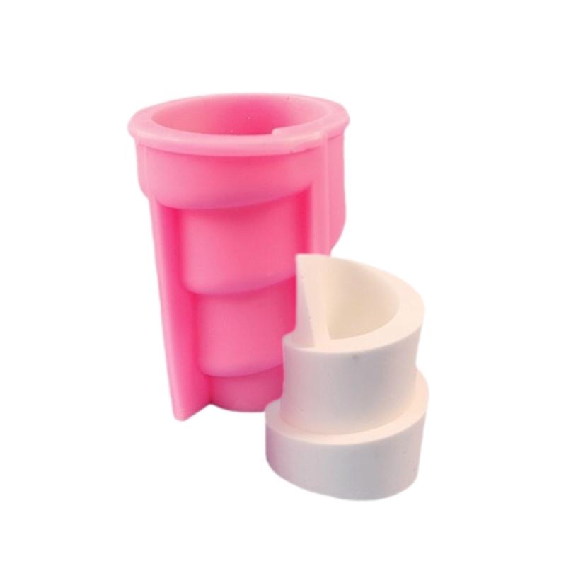 Silicone Crafting Mold Geometric Candle Holder Moulds Silicone Candle Stand Molds Silicone Texture Hand-Making Molds