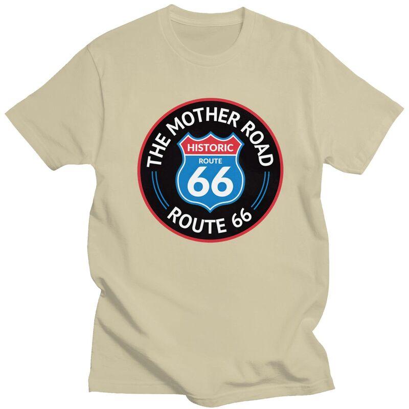 Мужская футболка на заказ "Мать Дорог Route 66" с короткими рукавами, хлопковая футболка, повседневная футболка, свободный крой, одежда