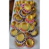 Beautiful Pearl Vibrant Color Candle Holder for Diwali, Event and Festival Decorations.