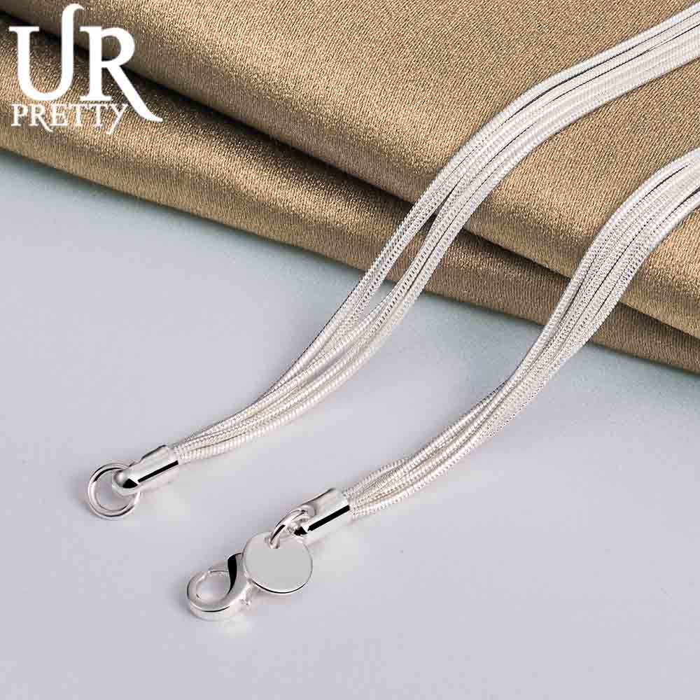 Ожерелье из стерлингового серебра 925 пробы с подвеской в виде пяти сердец и цепочкой в виде змеи, модные свадебные украшения