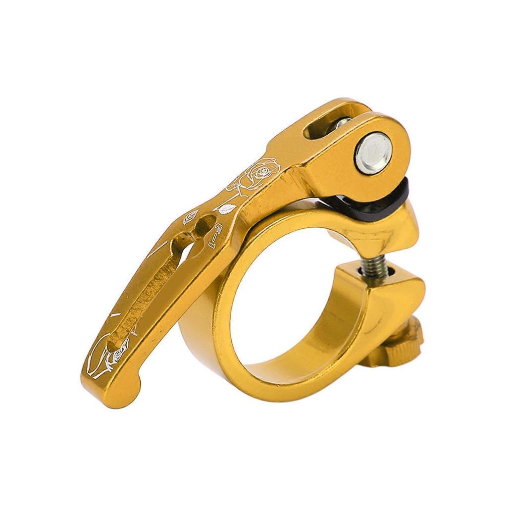 VIARON Bicycle Quick Release Seatpost Clamp Aluminum Alloy 34.9MM Seat Clamp for MTB Bike Road Bike Casual BikeGold