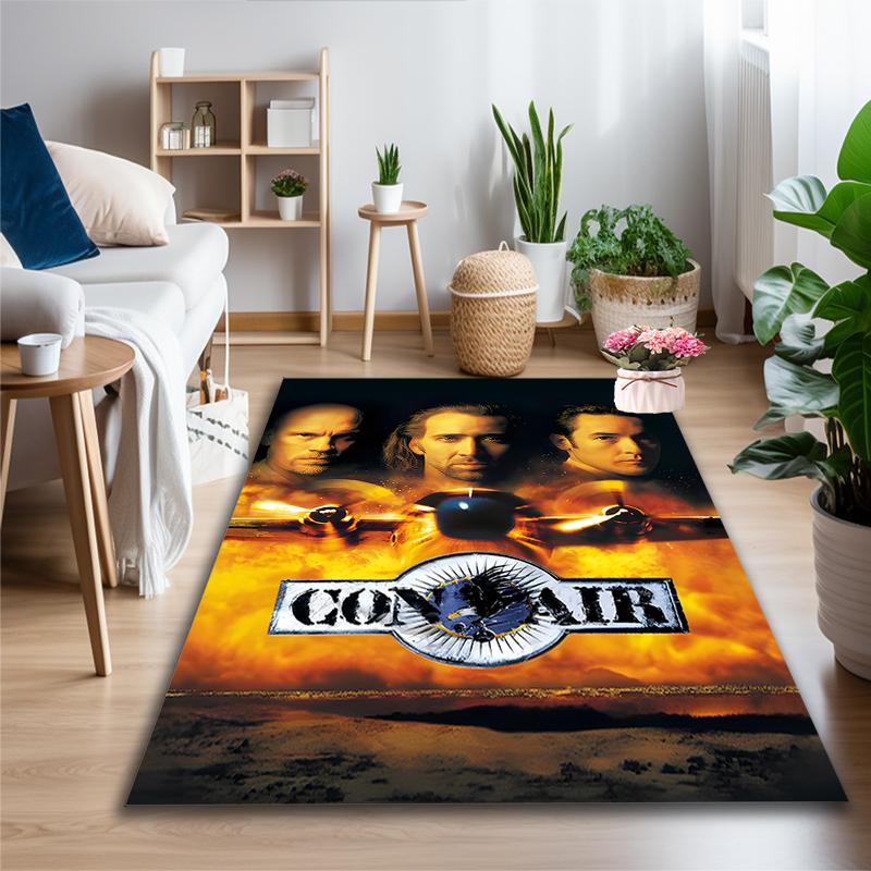 Cowboy Movie Poster Carpet, Non-slip Office Chair Rug, Digital Print Home Area Rug, Unique Festival Decorations