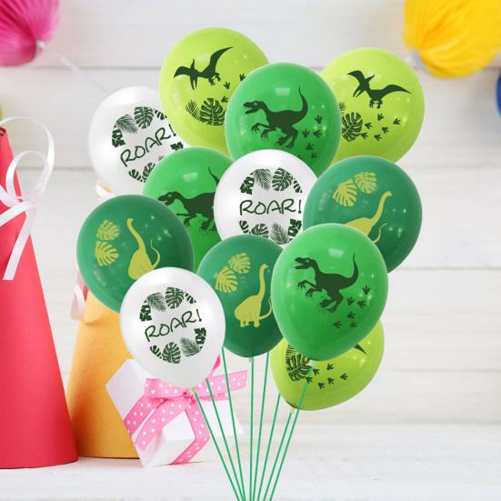 1 Set 12Inch Emulsion Dinosaur Balloon Set Happy Festival Birthday Balloons Kit for Home