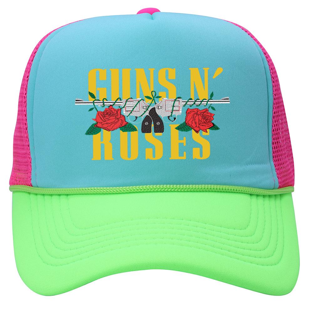 Guns n roses net cap alphabet print baseball cap breathable couple visor American truck hat tide
