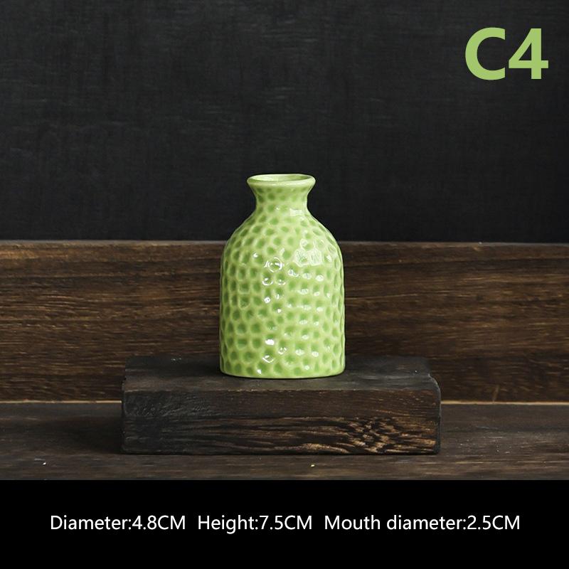 Мини-керамическая ваза для цветов, вазы для гидропоники в стиле скандинавского стиля, креативный декор комнаты, цветочные горшки для бутылок, настольные украшения, красочная ваза