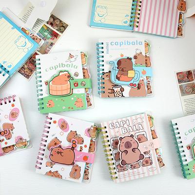 Милая книга-спираль Capybara A7 с отрывными листами Блокнот для обучения Канцелярские принадлежности Планировщик Ежедневник Еженедельник Школьные принадлежности Подарки