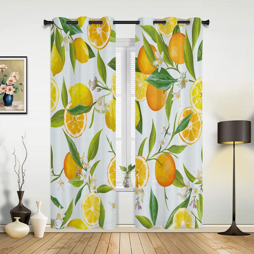 Fruit Cartoon Avocado Barbell Lovely Green Curtains for Bedroom Living Room Drapes Kitchen Children Window Curtain Home Decor