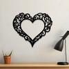 Настенное искусство Iron Heart Элегантный плоский дизайн с завитками Романтический декор Подарок для дома