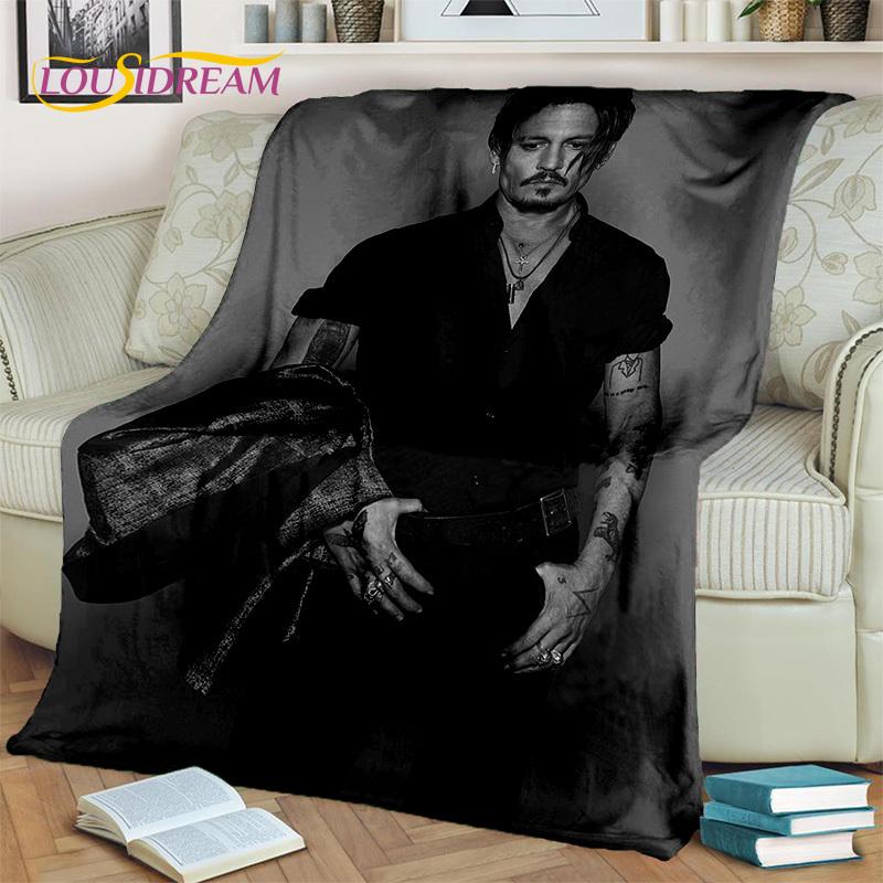 3D Printing Series Johnny Depp Blanket,Soft Throw Blanket for Home Bedroom Bed Sofa Picnic Travel Office Rest Cover Blanket Kids