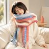 Thickening Long Tassel Scarves Rainbow Tassel Winter Cashmere Scarf Warm Shawl  for Autumn Winter