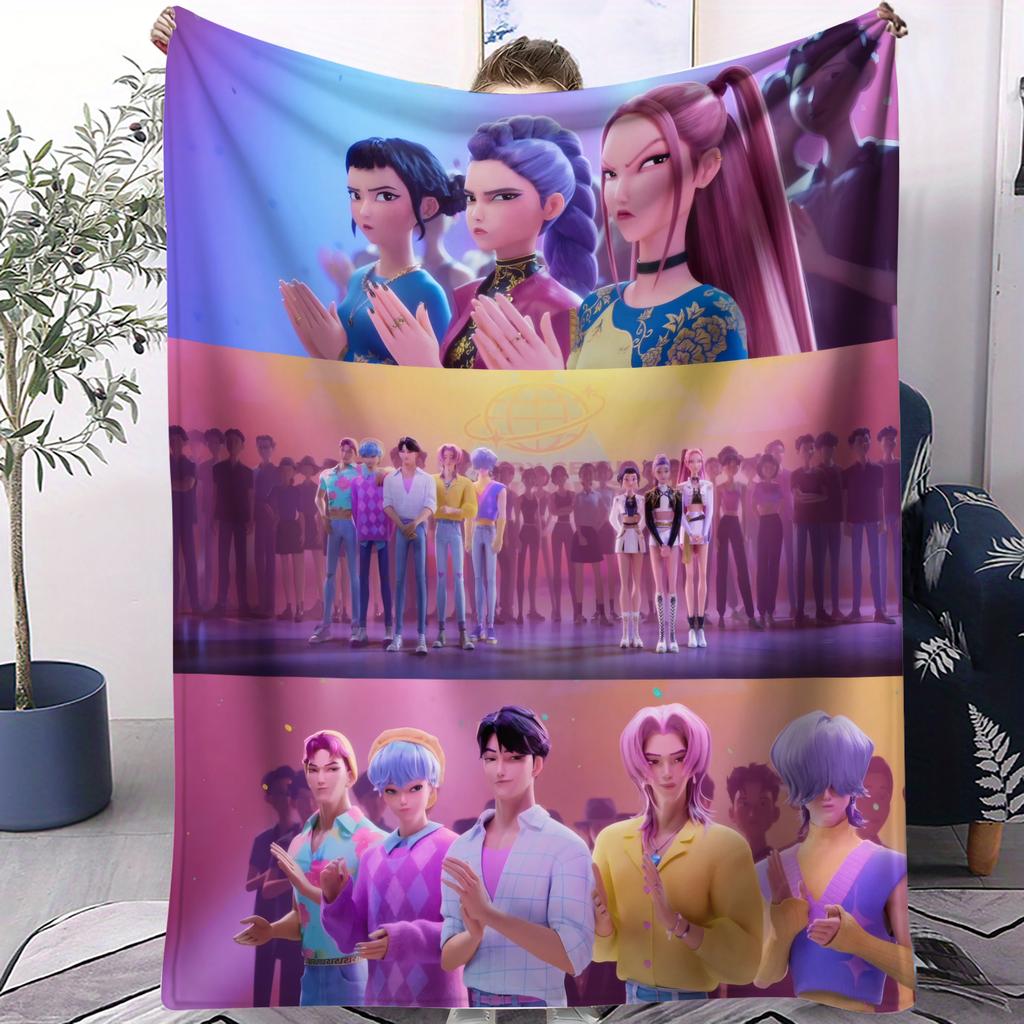 K-Pop Горячий Аниме Руми и Джину Милая Пара Руджину Печать Флисовое Одеяло для Взрослых Качественное Мягкое Теплое Уютное Одеяло для Путешествий Офиса Дома