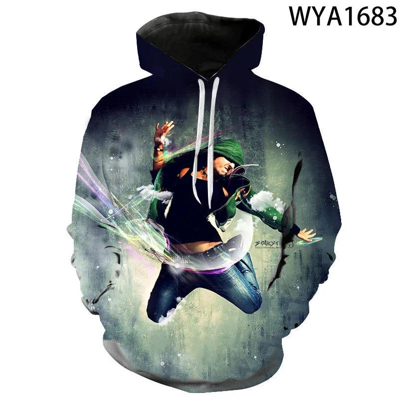 Толстовки с капюшоном для мужчин, женщин, детей, уличных танцев, свитер с 3D-принтом, длинный рукав, уличная одежда, повседневная толстовка с капюшоном для мальчиков и девочек, детские топы