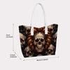 Gothic Skull Pattern Tote Bag Large Daily Carry Handbag for Street Style