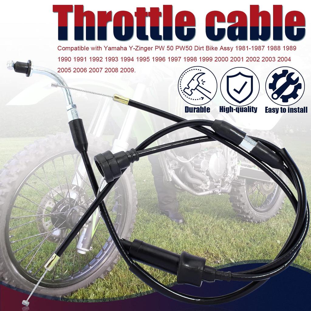 Трос дроссельной заслонки QAZAKY совместим с мотоциклом Yamaha Y-Zinger PW 50 PW50 Dirt Bike Assembly 2000 2001 2002 2003 2004 2005 2006 2007 2008 2009