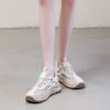 GKTINOO 2025 Весенние кроссовки на платформе Женские Натуральная кожа Сетка Белые туфли Круглый носок Шнуровка Толстая подошва Плоская подошва Женская обувь