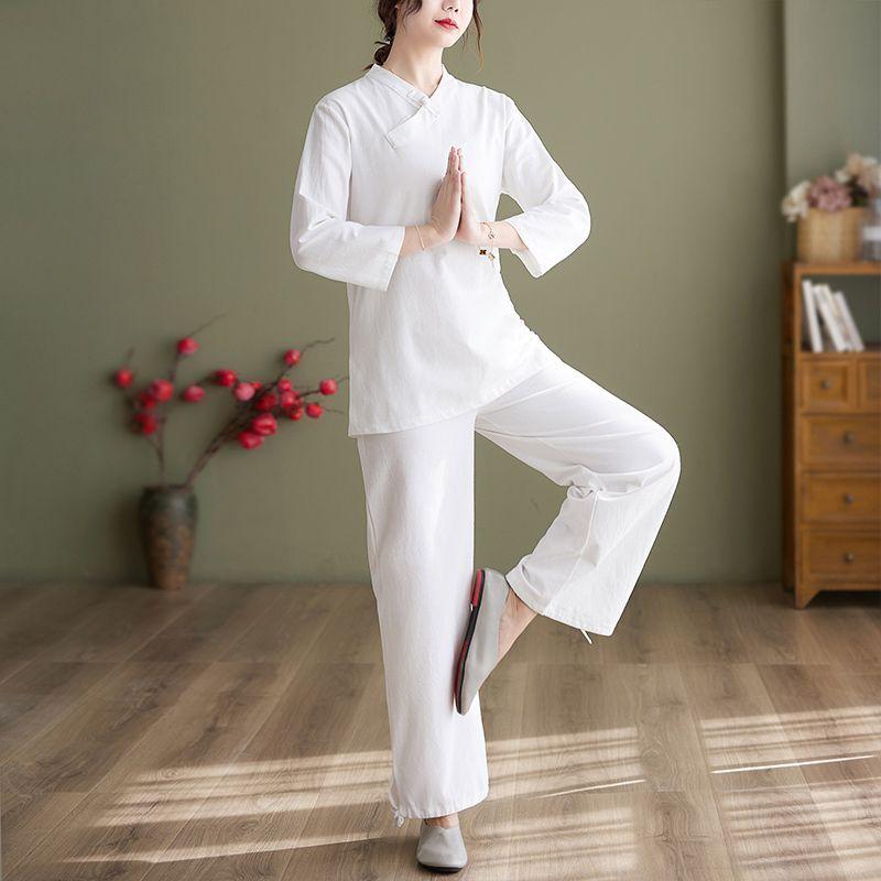 Cotton And Linen Women's Clothing Suit Chinese Style Traditional Clothing Two-piece Set