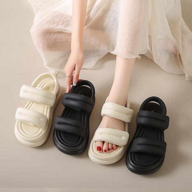 Plateausandalen dames nieuw 2025 zomer veelzijdig klittenband casual sportieve Romeinse strandschoenen dames