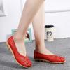 Women's Hollow Out PU Leather Shoes Breathable Shallow Mouth Loafers Casual Slip On Comfortable Walking Shoes