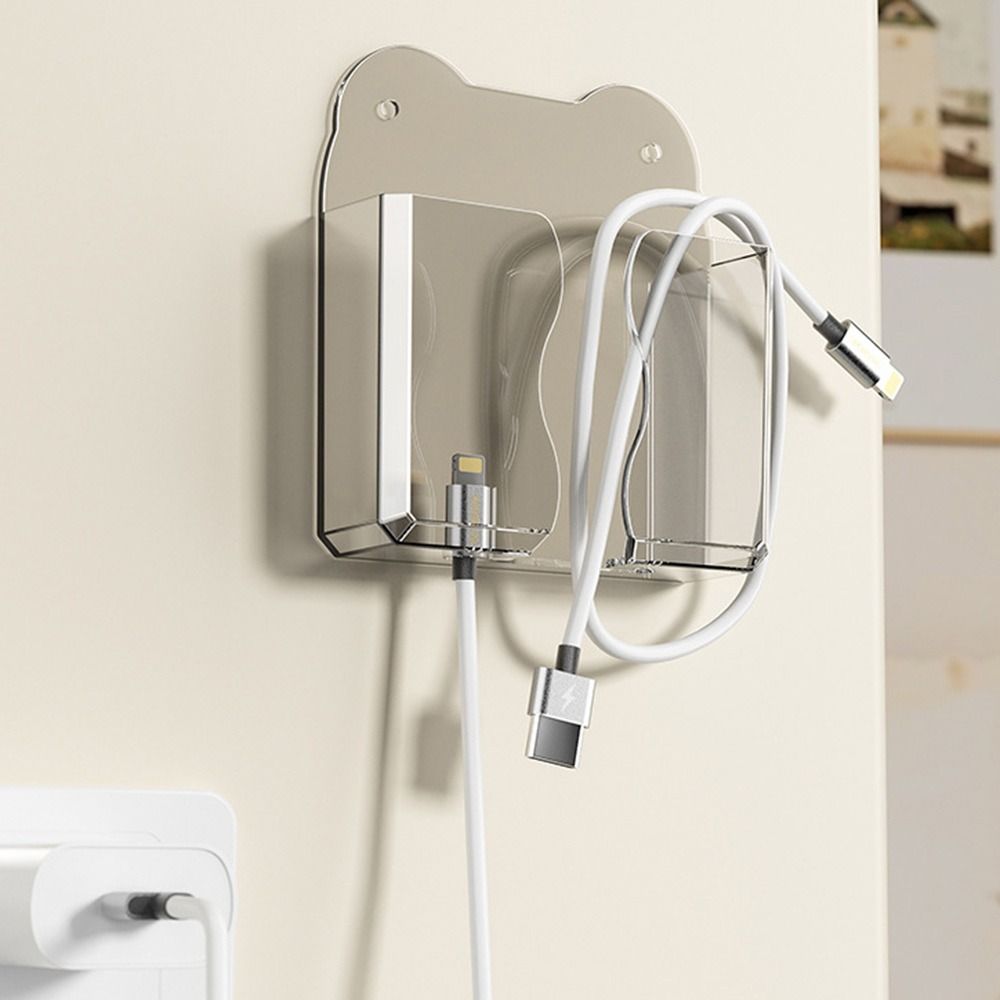 Transparent Wall Mounted Remote Control Holder Punch-free Non Perforated Wall Stand Holder