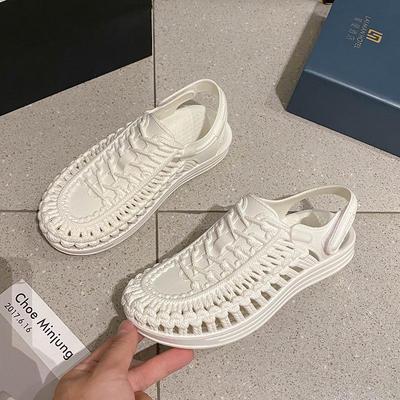 Дышащие сандалии на липучке в корейском стиле - Повседневные модные шлепанцы с полым дизайном