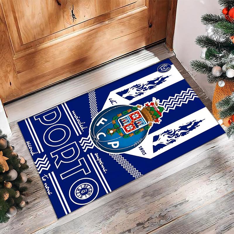 FC Porto Printed Flannel Area Rug Non Slip Soft Polyester Floor Carpet Indoor Decor Mat for Bedroom Living Room Sofa