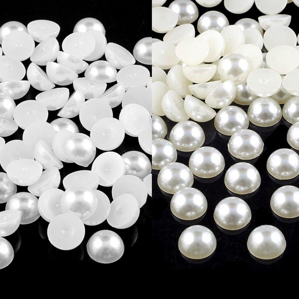 1000 шт., бусины из АБС-пластика с плоской задней частью, полукруглые свободные бусины, новый искусственный жемчуг, сделай сам, декоративный дизайн ногтей