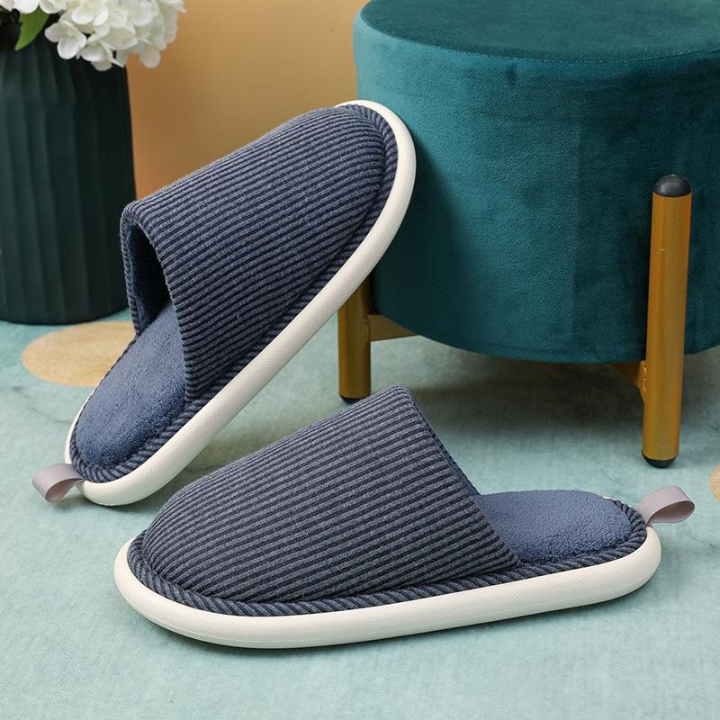 Осенние и зимние парные хлопковые тапочки для домашнего использования, устойчивые к пятнам и нескользящие хлопковые тапочки