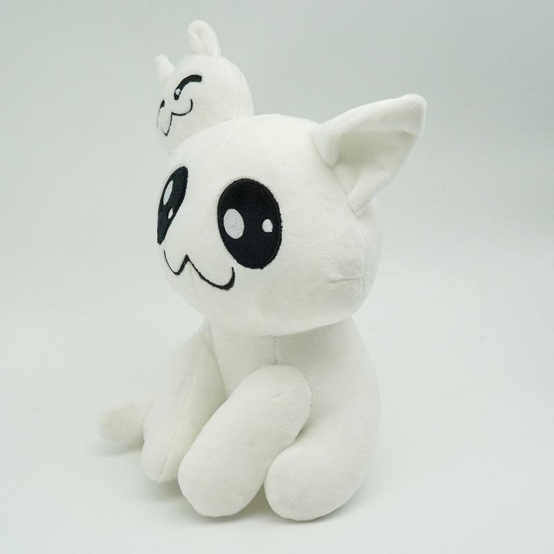 New Adorable Mewgenics Plush White Cat Ghost Stuffed Doll Cute Alien Cat Figure Soft Plush Toy Home Decoration Collectible Gift for Kids and Friends