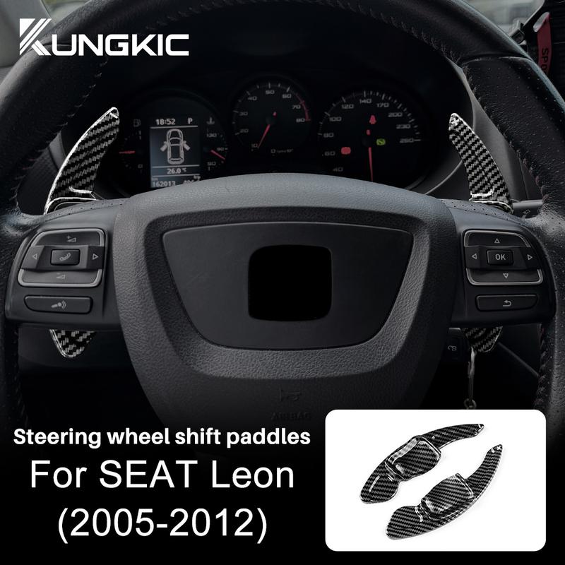 Для Seat Leon 2005 2006 2007 2008 2009 2010 2011 2012 Карбон Стиль ВЕРХНИЙ ABS Автомобильный Руль Лепестки Переключения Передач Накладка