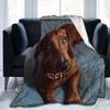 Dachshund Dog Mint Green Flannel Fleece Blanket Super Soft Cozy Warm Throw Blanket Micro Blanket for Couch Home Bed Sofa Gifts#