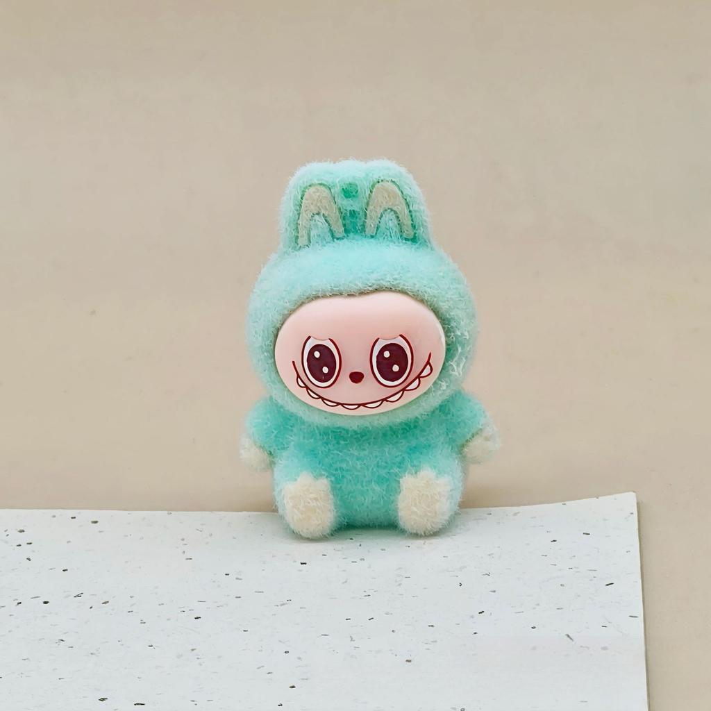 Three-dimensional Flocking Keychain Pendant Cute Bag Accessories Doll Cartoon Ornament