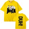 Korean P1Harmony 2025 DUH Same Print Tshirt Unisex Women Kpop Fashion Trend T Shirts Unisexs Hip Hop Oversized Tshirts Streetwear