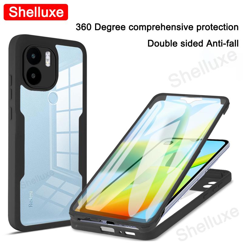 360 Полная защита корпуса Прозрачный чехол Shelluxe для Redmi A1 A1+ для Xiaomi Redmi A2 Plus A2+ Силиконовый двусторонний чехол для телефона