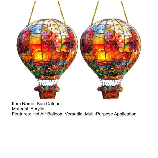 1/2Pcs Hot Air Balloon Sun Catcher Tough Acrylic Sunlight Reflection Catcher Room Decor