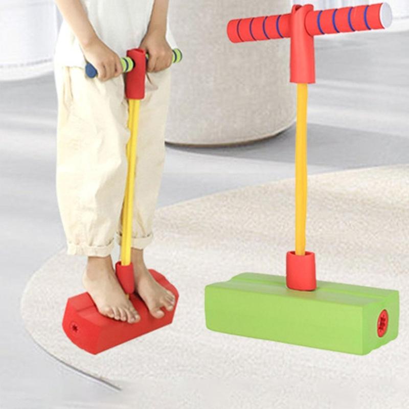 Безопасная пенная палка-попрыгунчик для малышей, игрушка для прыжков в помещении и на улице со звуком и светящимся рулем