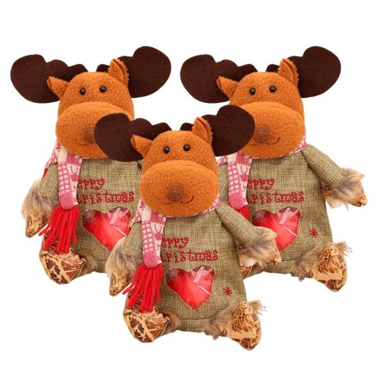 3 шт. Рождественские подарочные пакеты Снеговик Санта Лось Узоры Декоративные пакеты для конфет Многоразовые праздничные подарочные мешочки