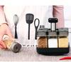 Rotating Seasoning Bottle Set Food Storage Jar Modern Design Clear Glass Food Storage Jar Seal,Coffee,Spice Container